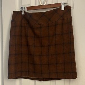 The Limited Brown Checkered Pencil Skirt